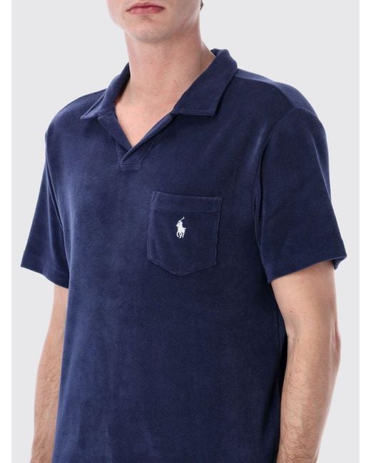 Polo Ralph Lauren Blue Cotton Blend Polo Shirt for men