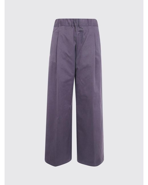 Semicouture Purple High-Waisted Wide-Leg Trousers