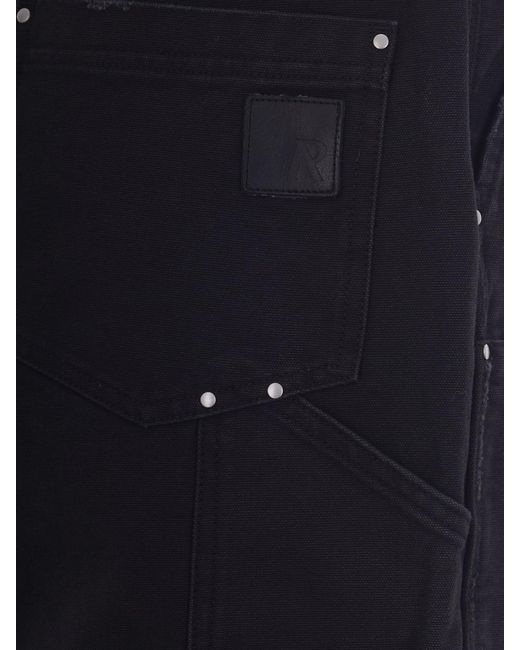 Represent Black Cotton Utility Jeans for men