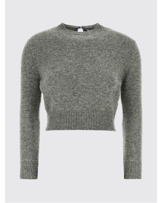 Jil Sander Gray Virgin Wool Cropped Sweater