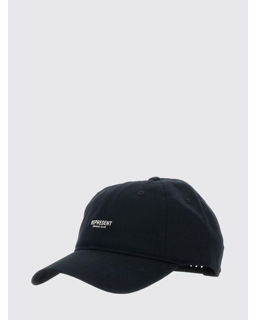 Represent Black Logo Print Cotton Baseball Cap With Adjustable Strap for men