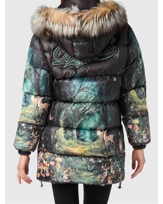Philipp Plein Gray Printed Nylon Fairy Down Jacket