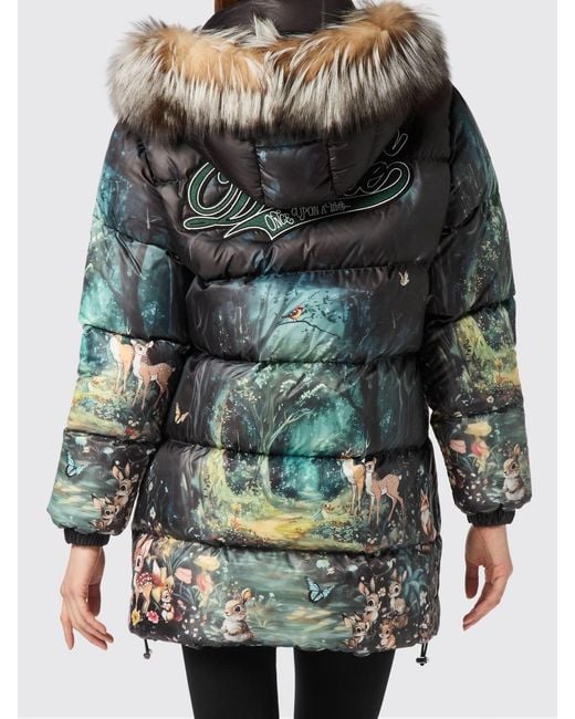 Philipp Plein Gray Printed Nylon Fairy Down Jacket