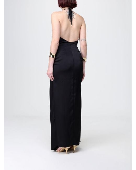 SIMONA CORSELLINI Black Satin Long Dress