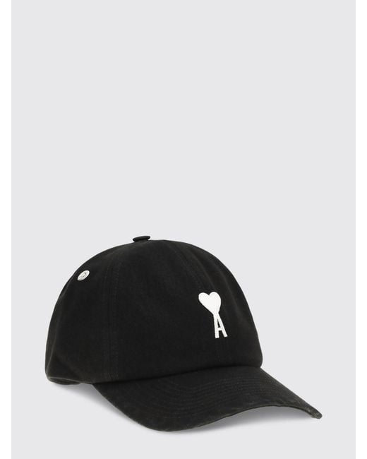 AMI Black Cotton Twill Hat for men