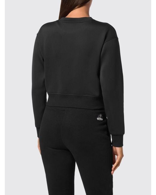 Philipp Plein Black Cropped Crew-Neck Sweatshirt