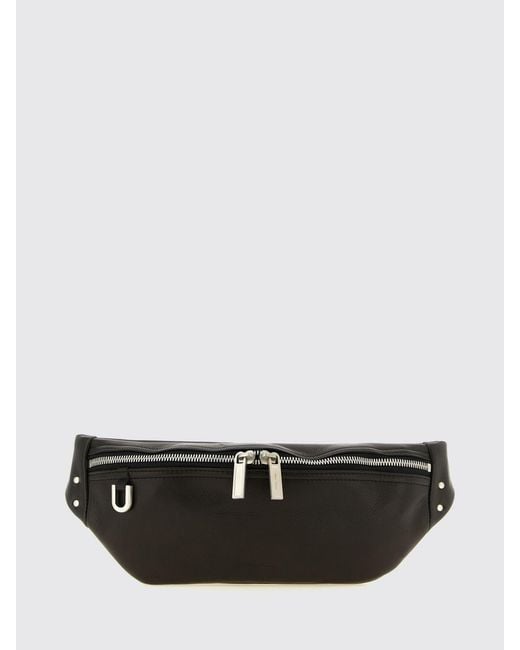 Rick Owens White Grained Calfskin Belt Bag With Metal Ring