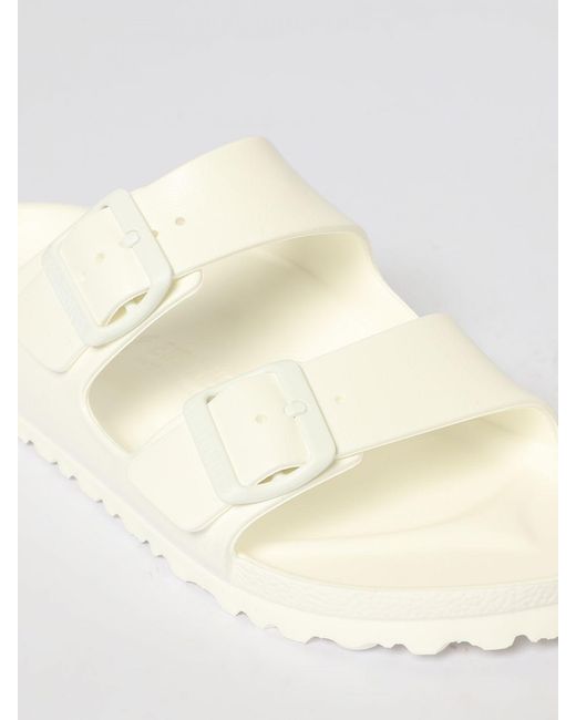 Birkenstock White Flat Sandals