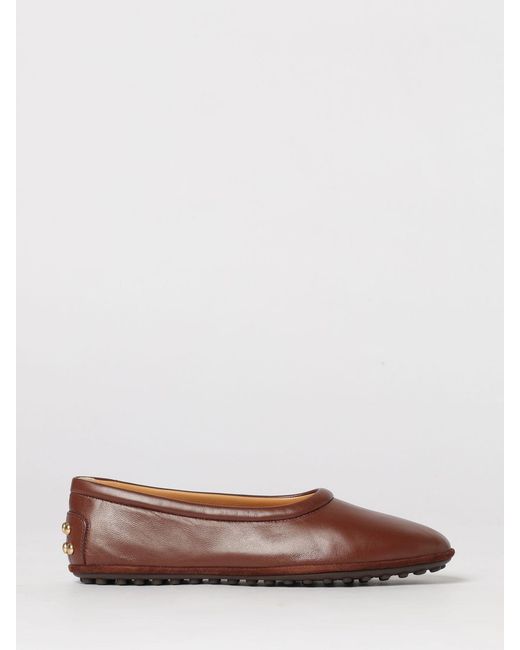 Tod's Brown Leather Ballerinas