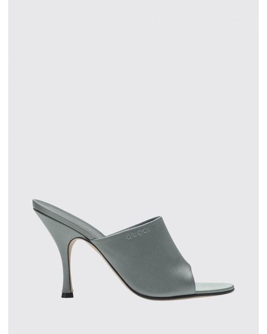 Gucci Gray Satin Mules