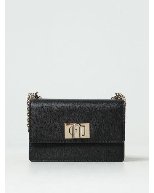 Furla Black 1927 Bag In Grained Leather