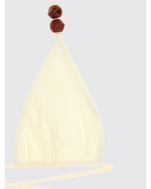 Magda Butrym White Stretch Polyamide Bikini Top