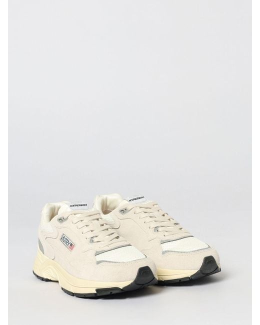 Autry White Hyperway Suede And Mesh Sneakers for men