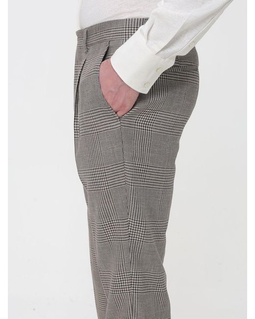 Brunello Cucinelli Gray Virgin Wool And Silk Chino Pants for men