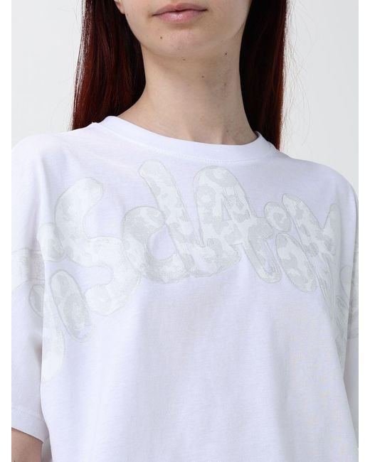 DISCLAIMER White Relaxed Fit Cotton T-Shirt With Printed Logo And Crew Neck