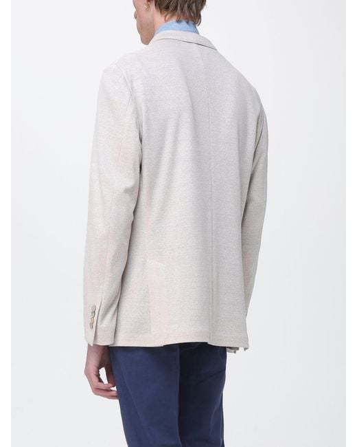 Eleventy White Single-Breasted Linen And Cotton Blazer for men