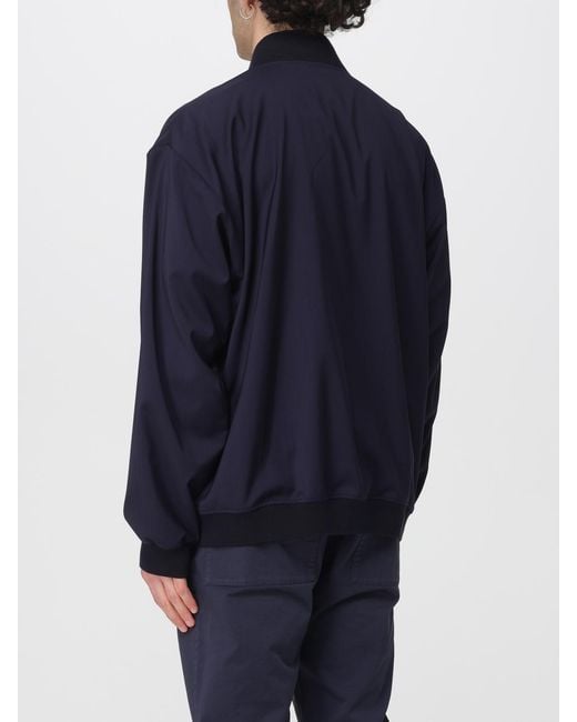 Barena Blue Relaxed Virgin Wool Bomber Jacket for men