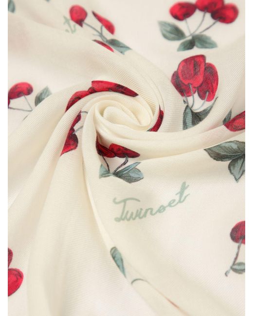 Twinset Red Printed Modal Blend Stole