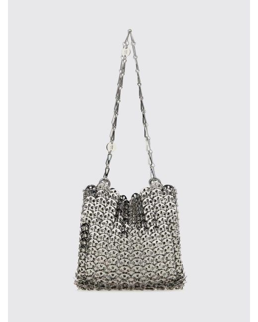 Rabanne White 1969 Knitted Brass Bag