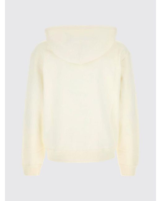 Jil Sander Natural Cotton Hoodie With Logo Print for men