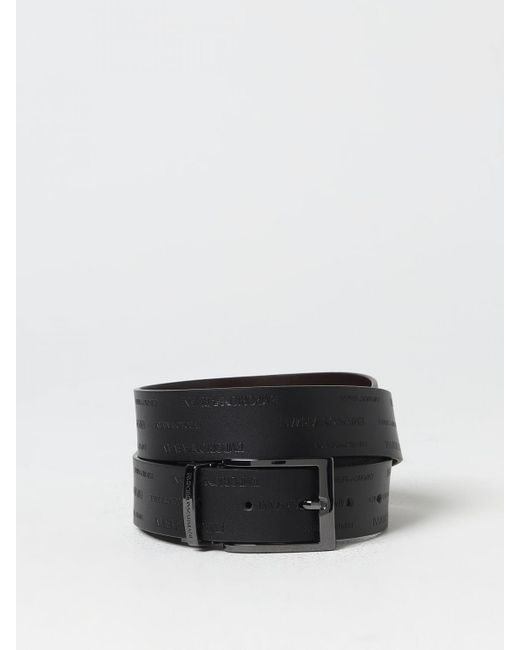 Emporio Armani Black Reversible Leather Belt for men