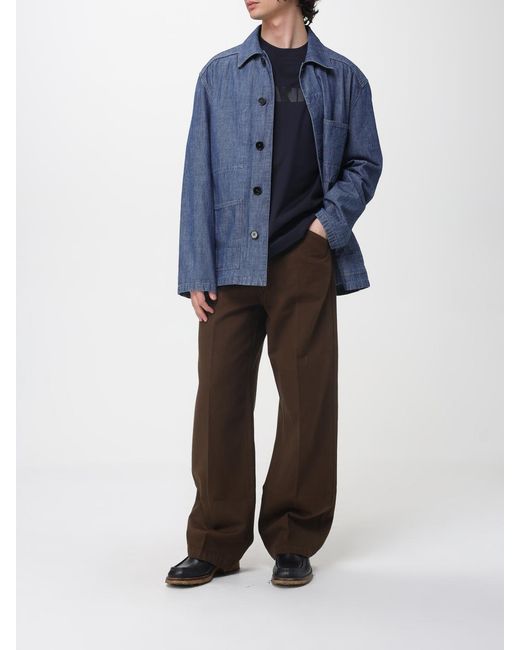 Jil Sander Blue Cotton T-Shirt With Logo for men