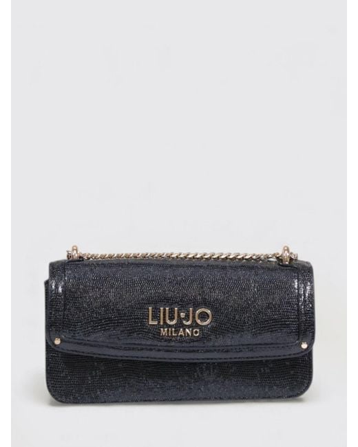 Liu Jo Gray Shiny Lizard Print Faux Leather Bag