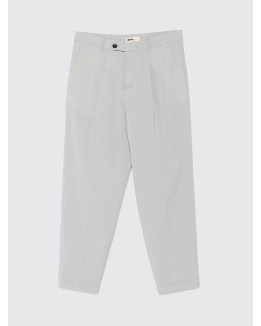 MTL Studio Gray Wool Blend Wide Leg Trousers for men