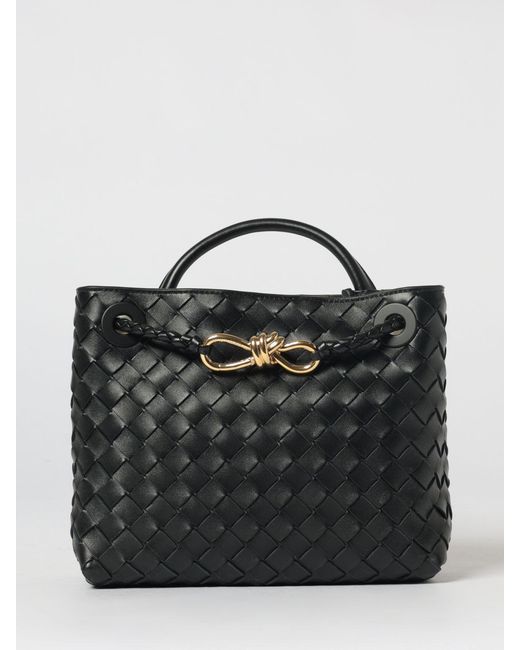 Bottega Veneta Black Andiamo Small Woven Leather Bag