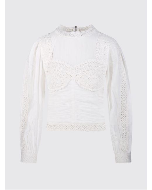 Farm Rio White Cotton Blouse With Inserts