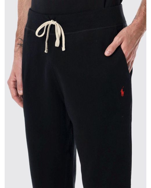 Polo Ralph Lauren Black Cotton Fleece Joggers for men