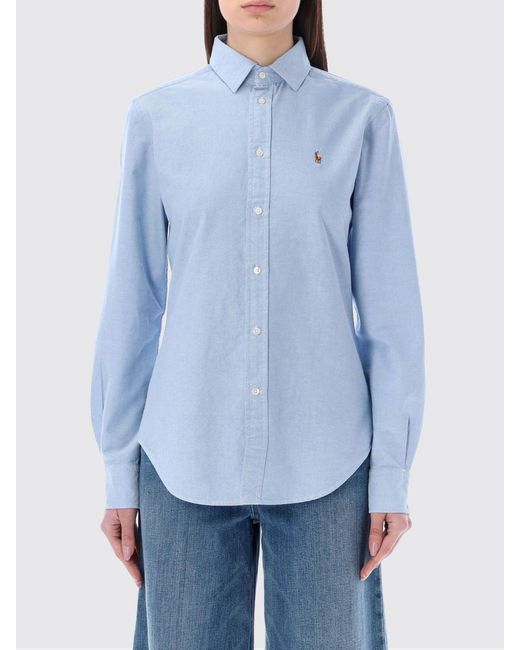 Polo Ralph Lauren Blue Classic Cotton Shirt With Logo