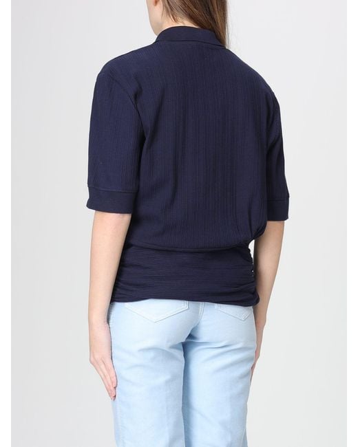 Victoria Beckham Blue Organic Cotton Polo Shirt