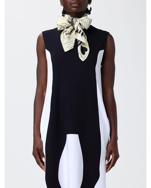 Moschino Couture Metallic Printed Silk Foulard