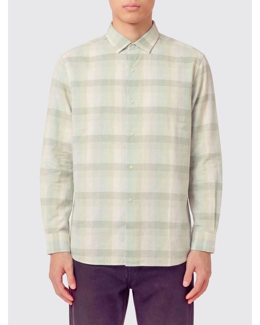 Nanamica Natural Checked Cotton Blend Shirt for men