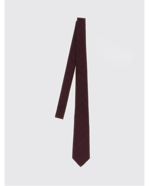 Gucci Purple Gg Jacquard Cotton And Silk Tie for men