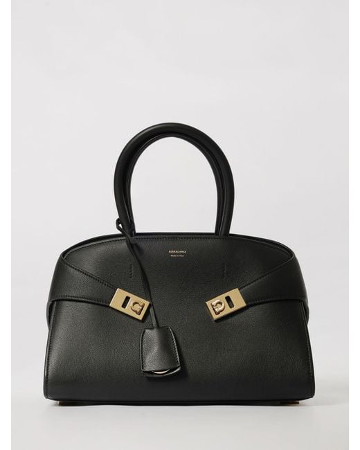 Ferragamo Black Hug M Leather Bag