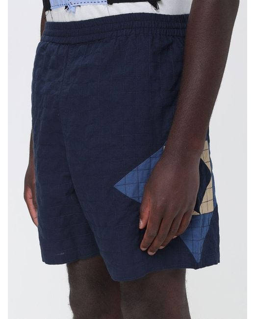 A.P.C. Blue Quilted Cotton And Linen Connor Shorts for men