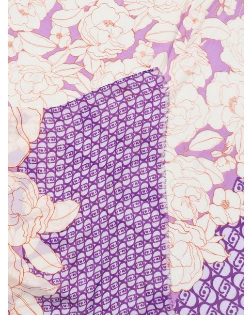 Foulard in modal stampato di Liu Jo in Purple