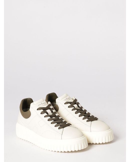 Hogan Natural H-Stripes Leather Sneakers for men