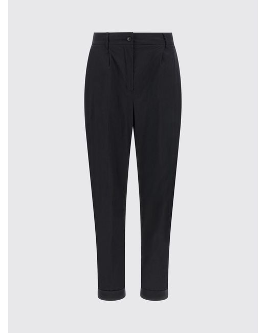 Kiton Black Cotton Blend Tailored Trousers