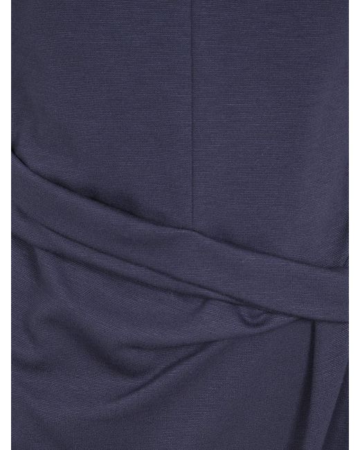 Giorgio Armani Blue Long-Sleeved Midi Sheath Dress