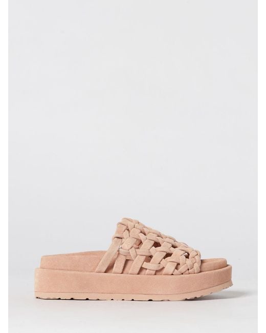 Paloma Barceló Pink Woven Suede Sandals