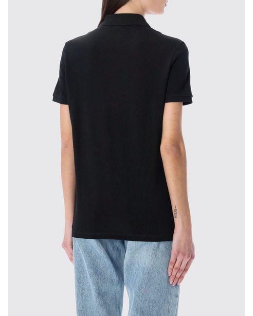 Lacoste Black Cotton Polo Shirt With Logo