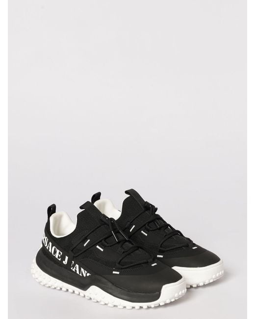 Versace Jeans Couture Black Mesh And Leather Sneakers for men
