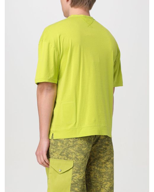 T-shirt in cotone con ricamo di C P Company in Yellow da Uomo