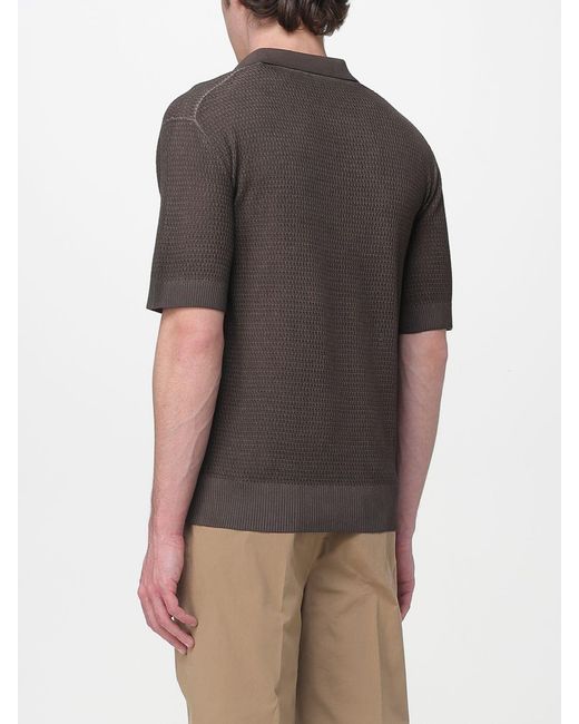 Kangra Gray Cotton Knit Polo Shirt for men