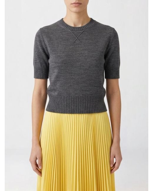 Jil Sander Gray Virgin Wool Knit Top