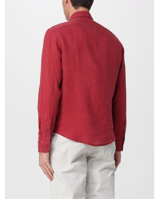 Blauer Red Linen Casual Shirt for men