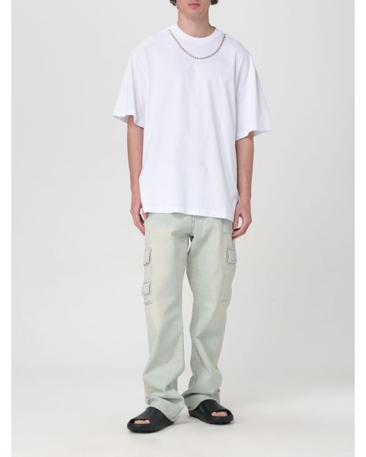 T-shirt in cotone con maglia chain di Ambush in White da Uomo